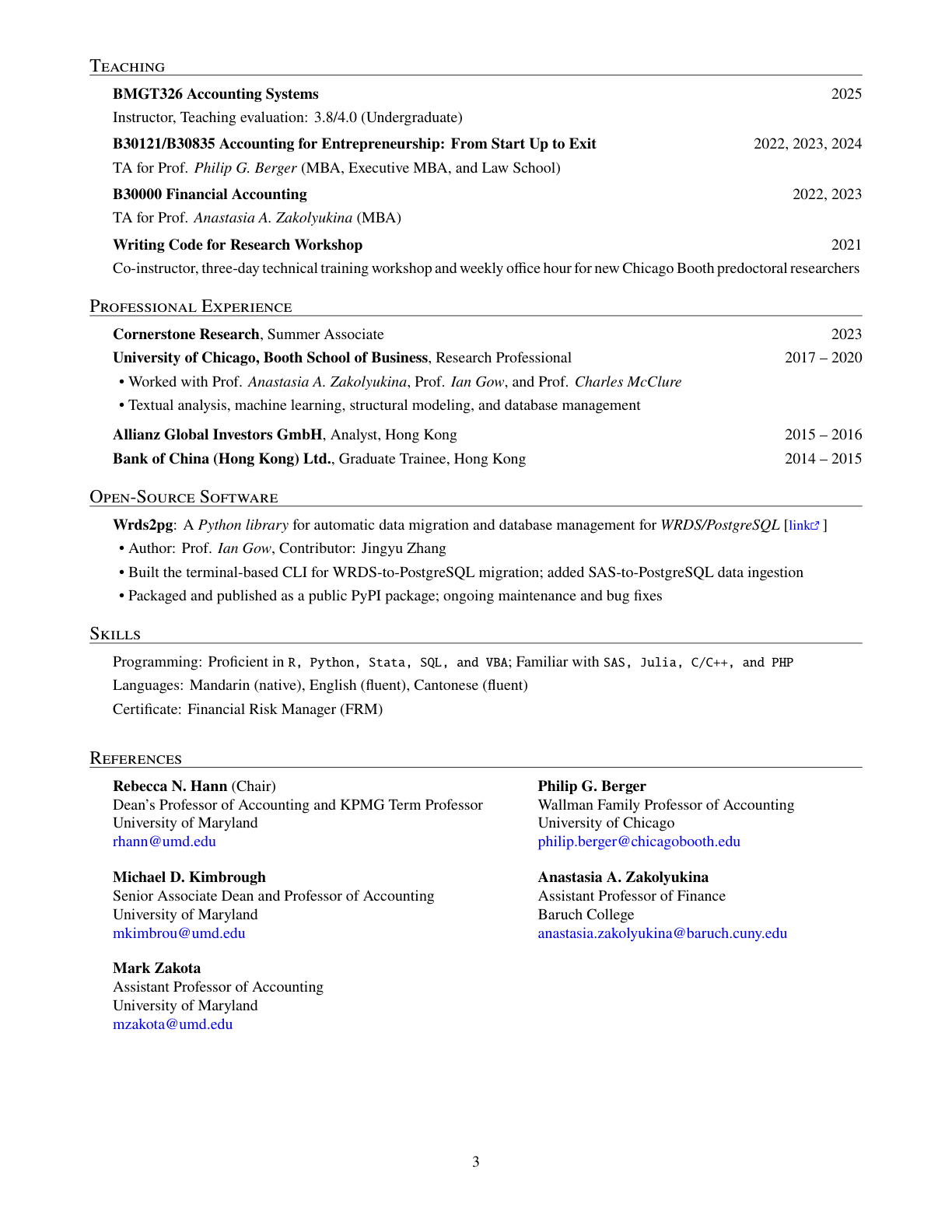Curriculum vitae page 3